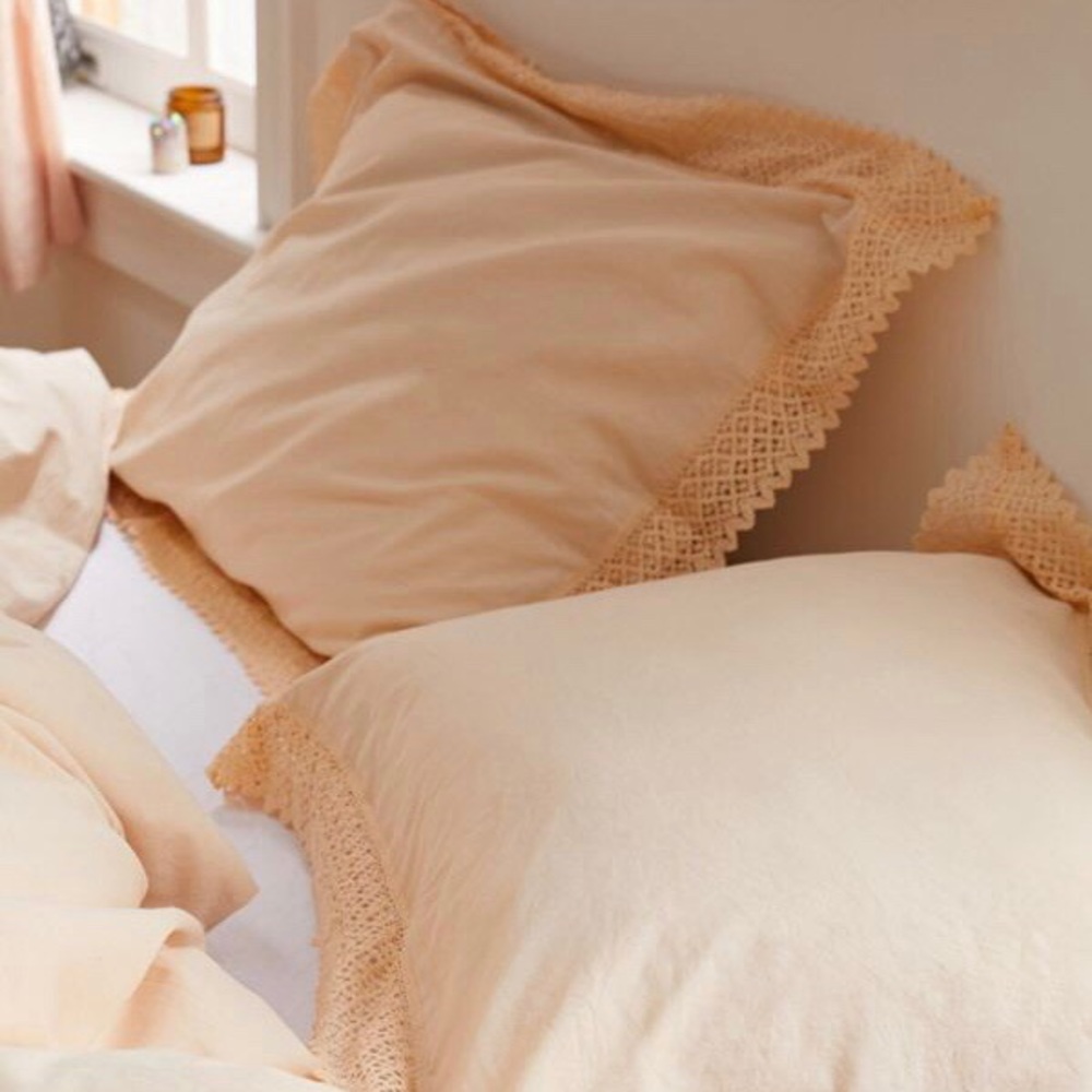 Urban Outfitters Crochet Ruffle Sham Set